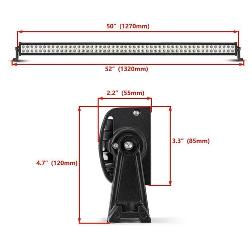 For Jeep Wrangler TJ 1997-2006 52" & 22" LED Light Bar + Mount Bracket Combo Kit - Foto 4 di 12