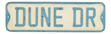 Dune Drive Blue and White Metal Street Sign Wall Plaque 19.5 Inches