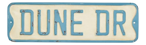 Dune Drive blau und weiß Metall Straßenschild Wandtafel 19,5 Zoll - Bild 1 von 2