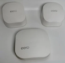 3-Pack 2X Eero 6 Mesh WiFI Extenders Q010001 + 1X Base Pro B010001 NO AC CABLES