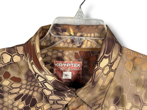 Mens Kryptek Highlander Camo Long Sleeve Button Up Shirt XL Hunting Camping - Picture 6 of 12