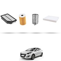 Hoffcar Wartungsset - 4 Filter FüR Hyundai I30 (Gd) 1.4 Crdi 66Kw Ab 2012