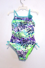 Breaking Waves Girls Multicolor Swimsuit Size 4 EUC  