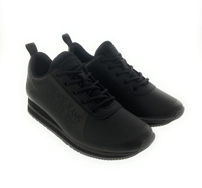 Versace Jeans Couture Black Signature Heel Sneakers
