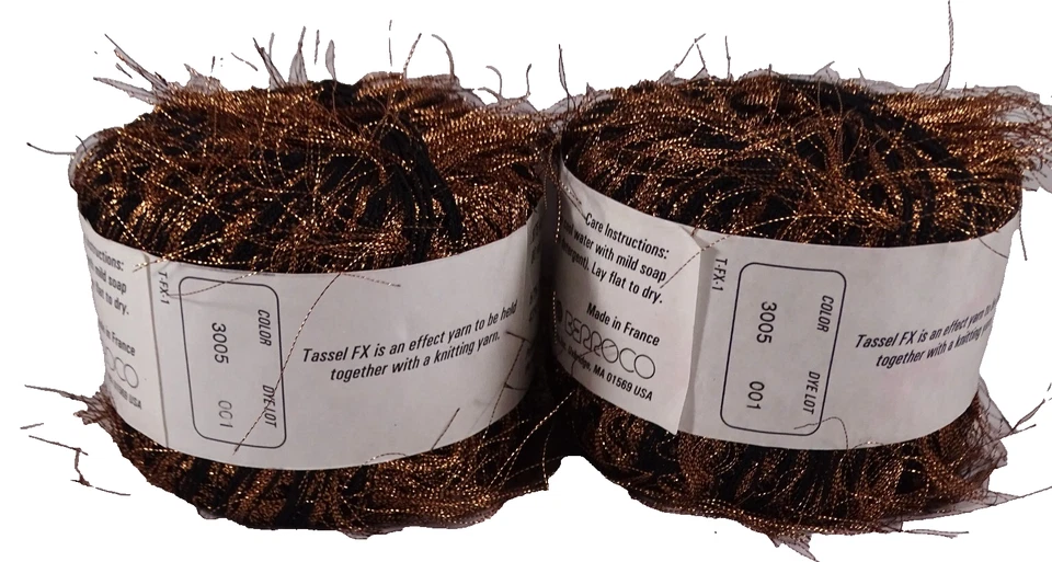 copper black Berroco Yarn Tassel FX Eyelash novelty Knitting Crochet Craft Lot 2 - Image 4 of 4