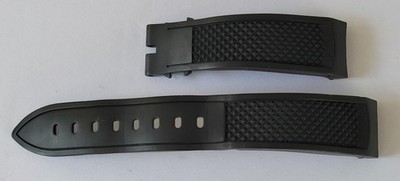 OEM Breguet Horloger De La Marine Black Rubber Watch Strap 20/18mm, 75+137 READ!