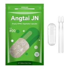 Empty Capsules,AngtaiJN 500 Count Clear Vegetarian Capsules,Size 00 DIY Pill ...