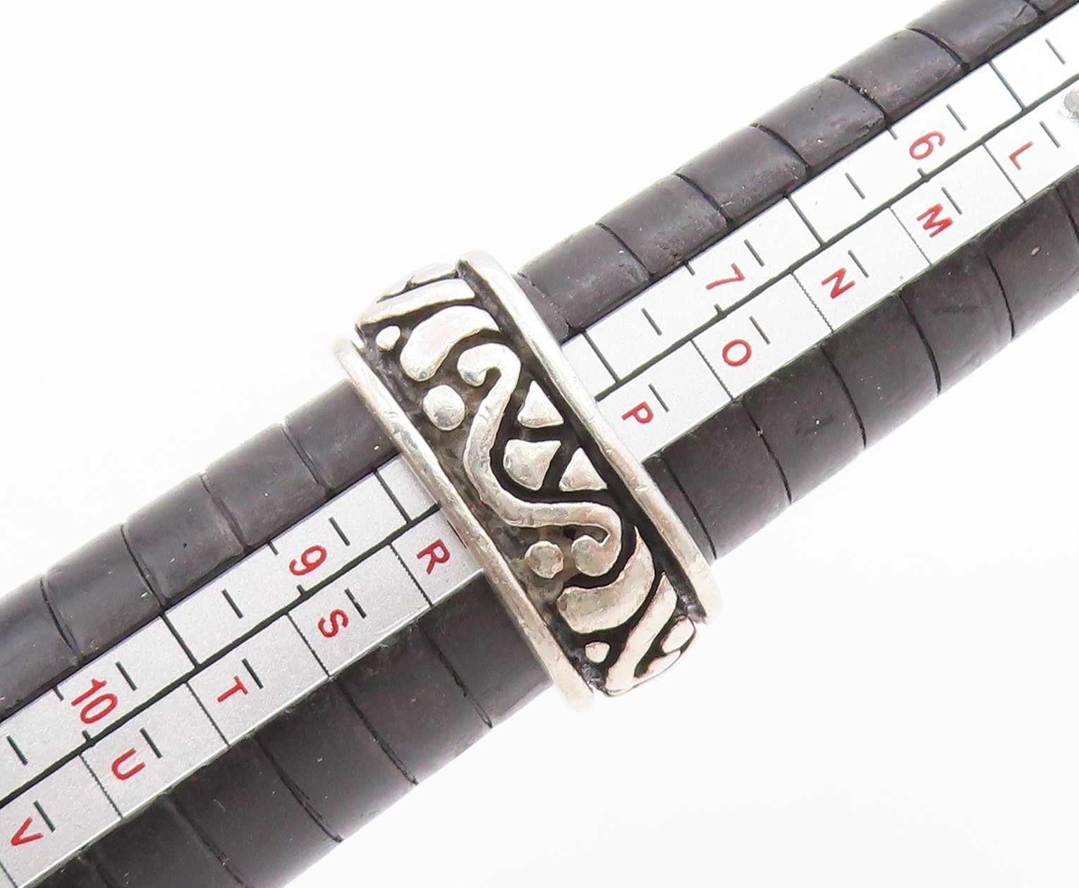 925 Sterling Silver Vintage Ring Solid Swirly Des… - image 6