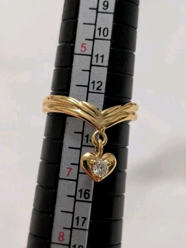 Natürlicher Diamant Herz Charm Ring in 14kt Gelbgold Gr.6 - Bild 8 von 9