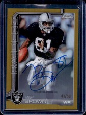 2025 Topps Chrome Tim Brown Legends Auto Autograph Gold Refractor #41/50 Raiders