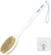 Long Handle Back Scrubber with Double-Sided Bristles for Shower or Bath