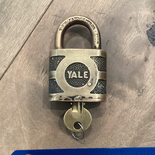 Yale Model 5 Brass Keyed Padlock YA Keyway 6-Pin Tumbler w/ Key-locksport