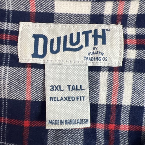 Duluth Trading Co Shirt Cotton Plaid Flannel Big Tall 3XLT Work Relaxed Fit - Picture 4 of 8