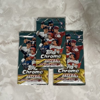 3 Packs 2018 Topps Chrome Baseball Update Series Pack Factory Sealed Ohtani