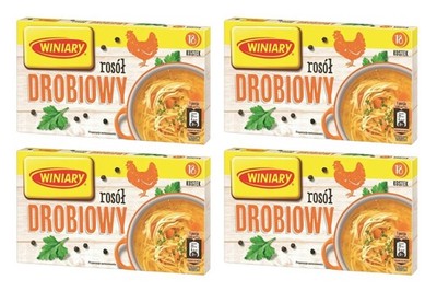 Winiary Hühner Brühwürfel 4x 180g - Maggi Hühnerbrühe 72 Würfel - Suppen Brühe