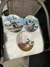 Set Of Three Round Plates Feature Southward Bound, The Landing, Nesting Branded