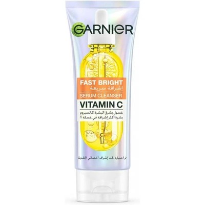 2 PCS x Garnier Skinactive Fast Bright Vitamin C Serum Cleanser Facewash 100 ml