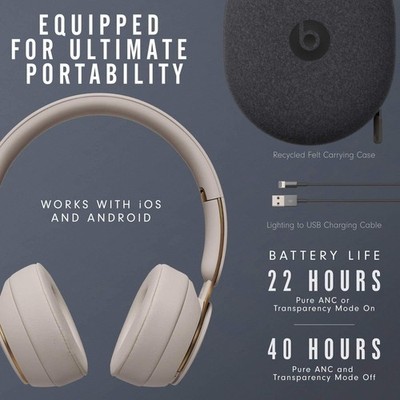 Beats Solo Pro Wireless Noise Cancelling Transparency On-Ear