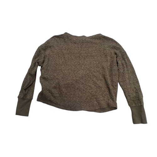 Anthropology Basic Long Sleeve Top Lightweight Marled Textured Sweater Brown Tan - Picture 7 of 7