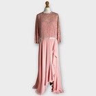 Shein Miusol Kleid 2XL 18 rosa Maxi Spitze Mieder lang Rüschen Rüschen Anlass NEU