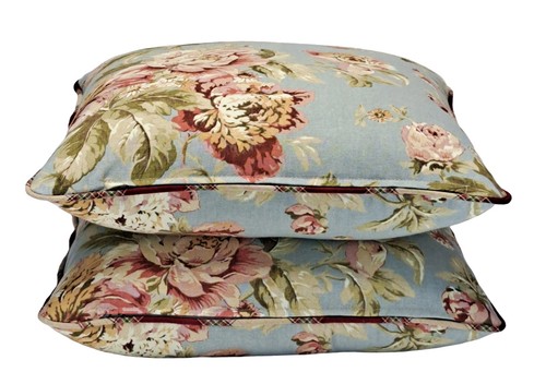 Waverly Fleuretta Mist 18"x18" Decorative Throw Pillow Cover Floral Corded - Picture 5 of 15