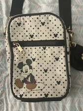 Bio world-Disney-Black and White Mickey Mouse Crossbody Bag & Tech Pouch