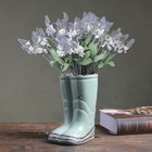  Ceramic Rustic Farmhouse Boot Vase Distressed Flower Vase for Home Green