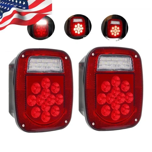Pair 39 LED Tail Lights Brake License Plate Lamp For Jeep Wrangler YJ TJ CJ5 CJ7