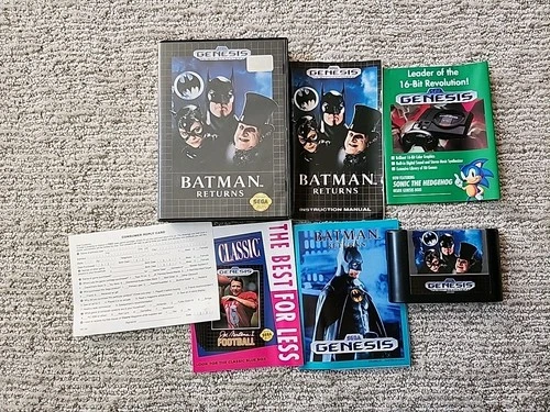 Batman Returns (Sega Genesis, 1992) CIB Complete w/ Manual, Poster, Reg Card