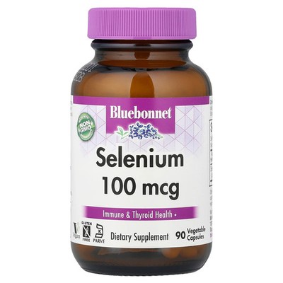 Bluebonnet Nutrition Selenium 100 mcg 90 Vcaps Egg-Free, Fish Free, Gluten-Free,