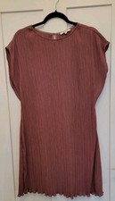 NWT MADEWELL $118 Plissé Mini Tee Dress Pressed Grape Purple Size 14 Cap Sleeve 