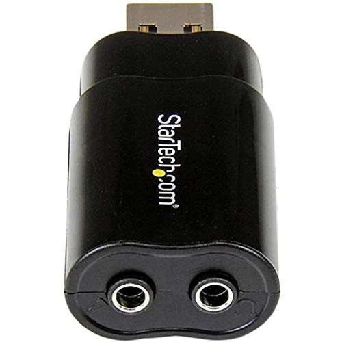 USB Audio Adapter 3.5mm Jack for Headphone and Microphone Plug and Play Black - Image 3 of 4