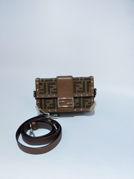 Authentic Pre-owned Fendi Baguette Trunk FF Monogram Canvas Crossbody Bag