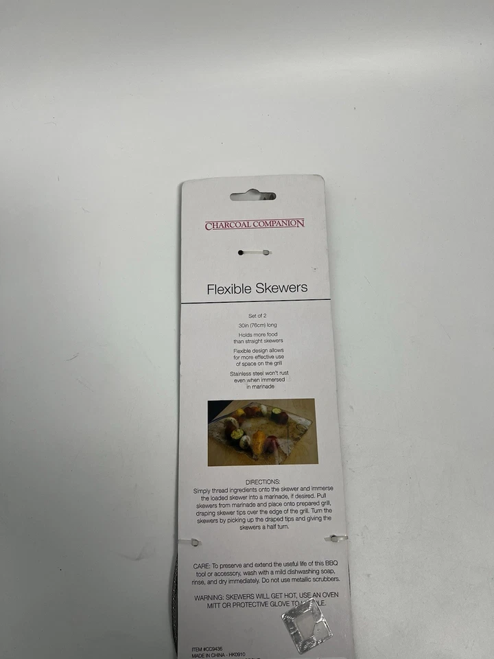 Charcoal Companion Stainless Steel FLEXIBLE Skewers 2 PACK 30" L0NG NEW - Image 4 of 4