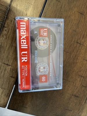 Maxwell UR 60 Minute Blank Audio Cassette Tape open box 