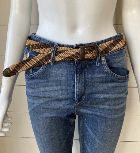 "Un elegante cinturón elástico de cuero y tejido de L'Aiglon talla 32-40"" cintura" - Imagen 5 de 10