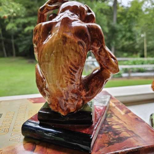 Pair Majolica-Style Ceramic Monkeys Reading Books Bookends -RARE-Andrea by Sadek - Bild 12 von 20