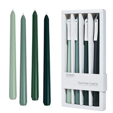 Christmas Green Taper Candles 10'' Non-Toxic Green Shades Ombre Green Ombre