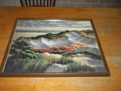 vintage watercolor painting '' DUNES''  original singed  by L.G.CHAPIN 1965