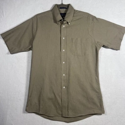 VTG Barrington Men Wrinkle Free Oxford Shirt Short Sleeve Khaki Button Down 15.5 - Image 1 of 4