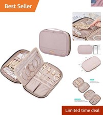 Travel Jewelry Case, Holiday Organizer for Necklaces, Earrings, Rings, Bracel...