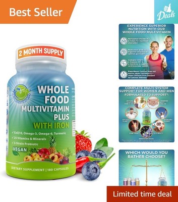 Whole Food Multivitamin with Iron, Probiotics & Antioxidants   180 Count