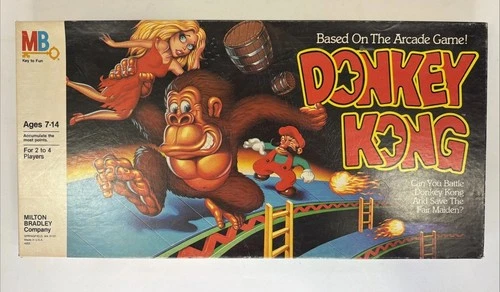Vintage 1981 Milton Bradley Donkey Kong Nintendo Board Game 99% Complete w/Box