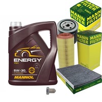 Mann Inspektionspaket Filterset 5L Mannol Energy 5W-30 FüR VW Polo 1.9 D