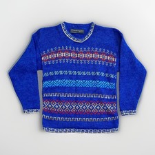 Anselmo  s 100 Baby Alpaca Pullover Sweater Peru Youth Small 6/8 Fair Isle Wool