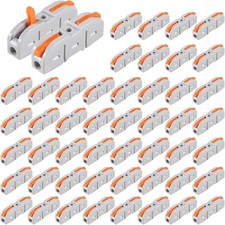 50 Pieces Lever Wire Connectors SPL 1 Conductor Compact Nuts Elec Color: SPL-1