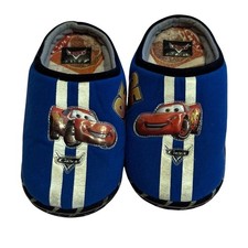 Disney Pixar Cars Lightning McQueen Slippers Boys L 2-3 Blue Buster Brown