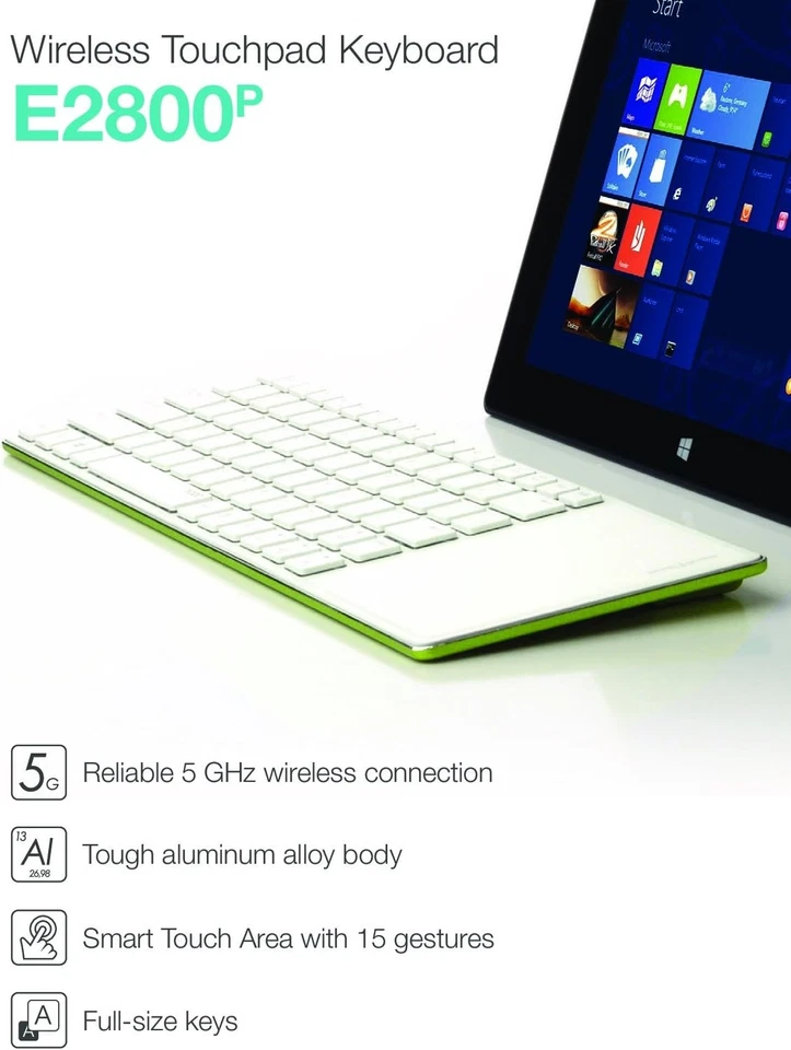 Rapoo E2800P QWERTY UK Wireless Keyboard With Touchpad For Windows Android Mac - Image 3 of 3
