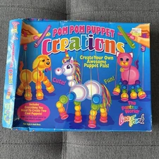 Lisa Frank Pom Pom Puppet Creations Kit Box Rainbow Chaser + Sunflower Kitten