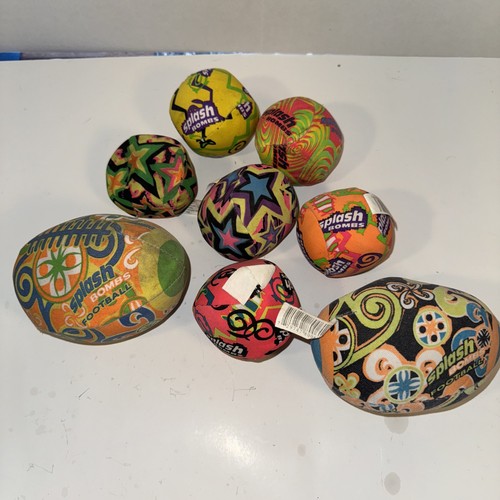 Splash Bombs Lot of 8 Pool Balls, Reusable "Water Balloons" Fun Pool Summer 1990